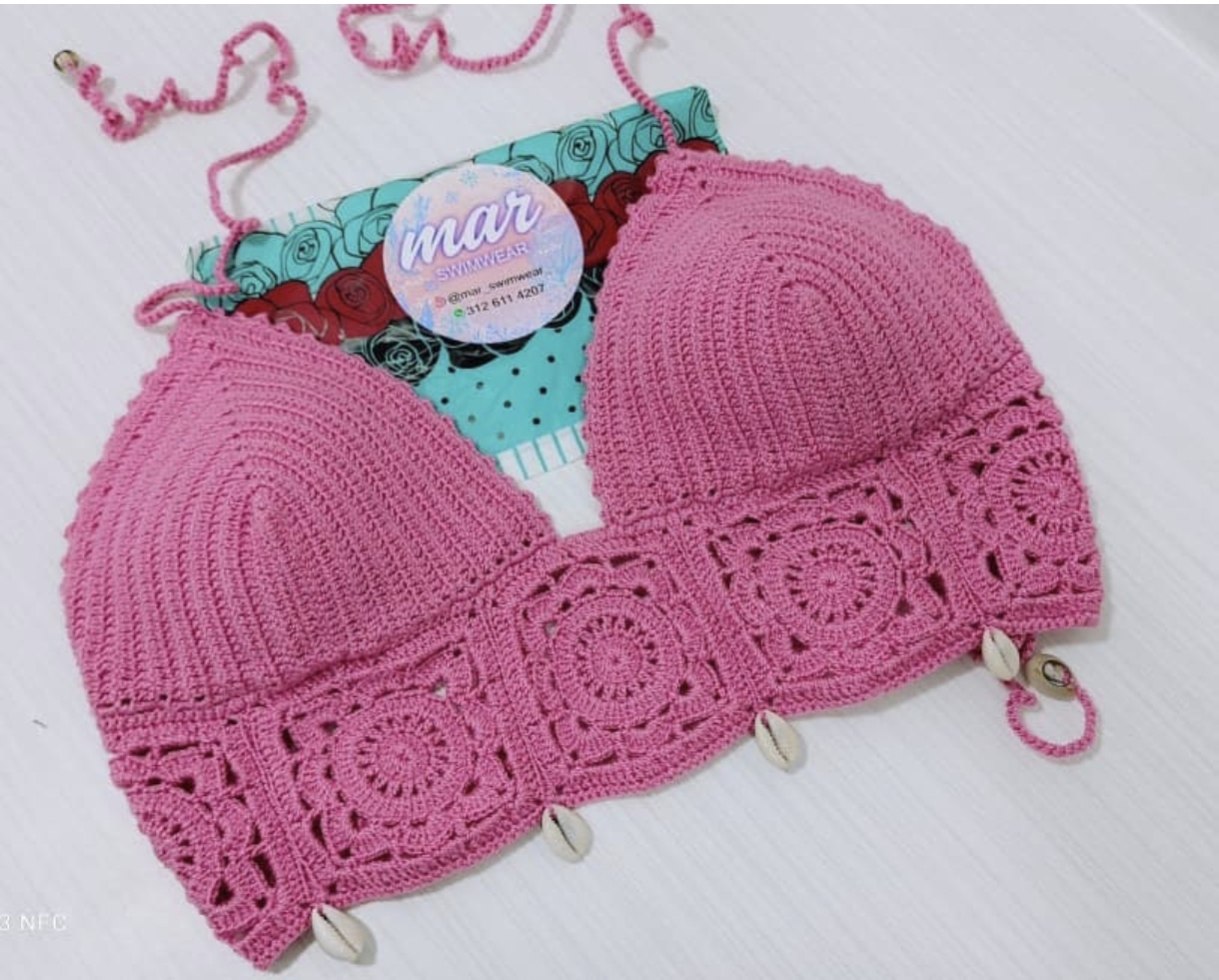 Vestidos De Baño Tejidos En Técnica De Crochet - Imagen 4