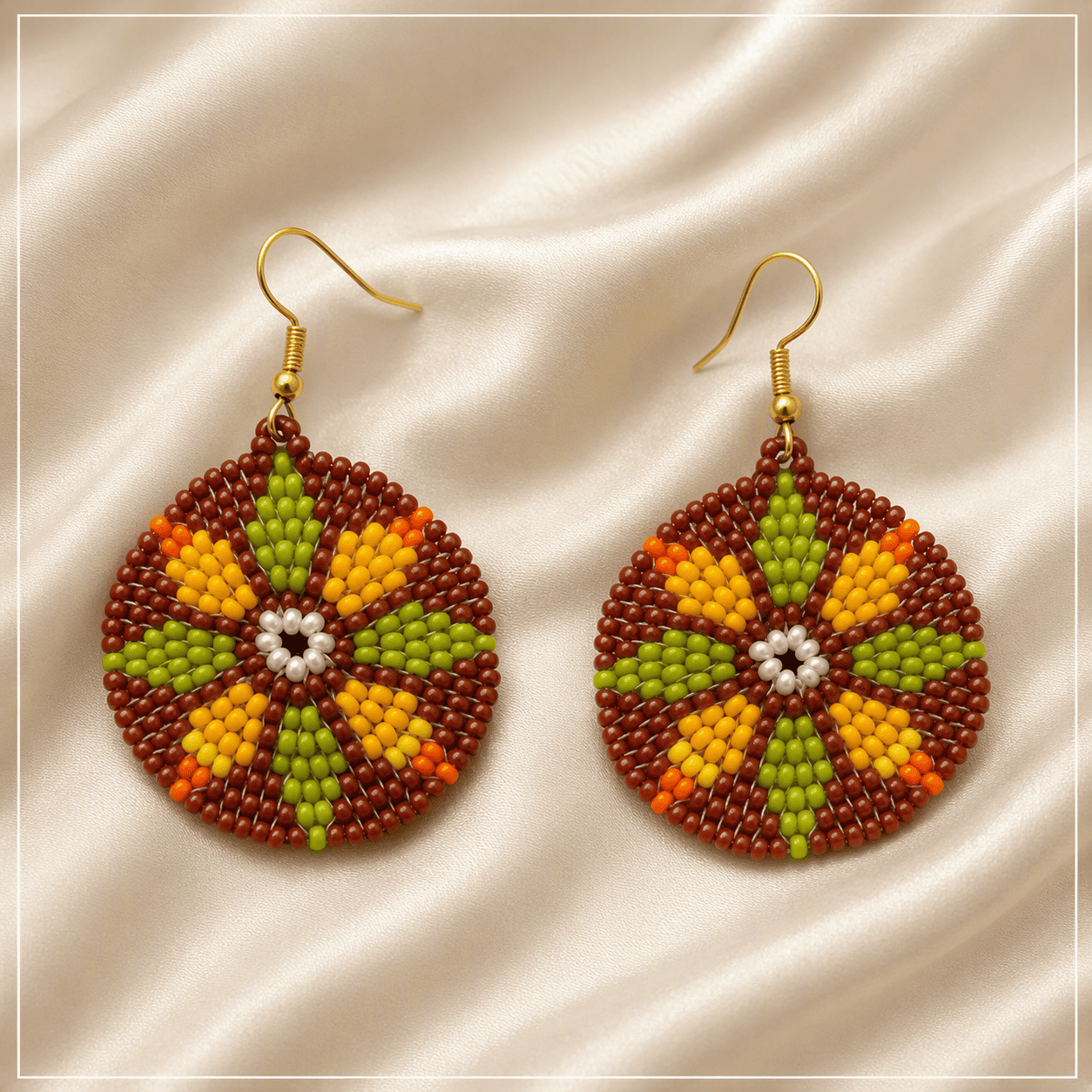 Mandala aretes en mostacilla