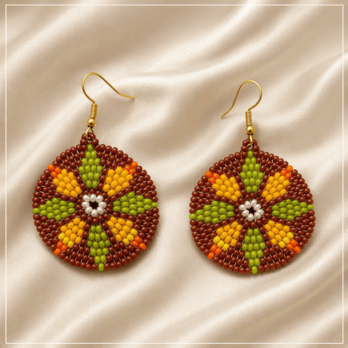 Mandala aretes en mostacilla