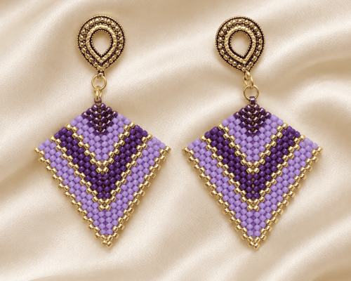 Aretes En Delicas Miyuki Peyote Triangular