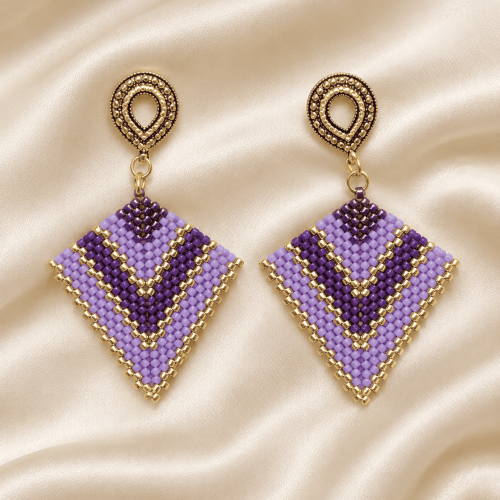 Aretes en delicas Miyuki peyote triangular