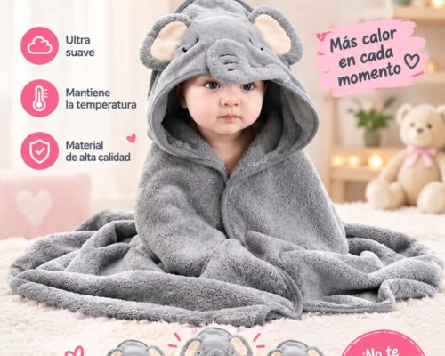Manta Elefante Gris